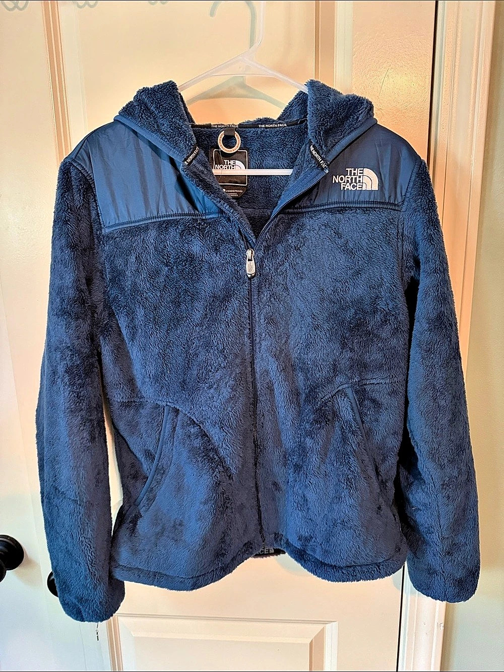 The North Face Osito Full-Zip Hoodie Blue Fleece Jacket Size Medium